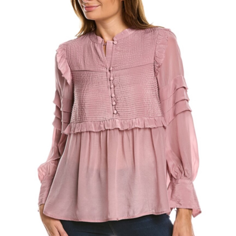 Sea New York Mauve Ruffled Blouse